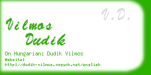 vilmos dudik business card